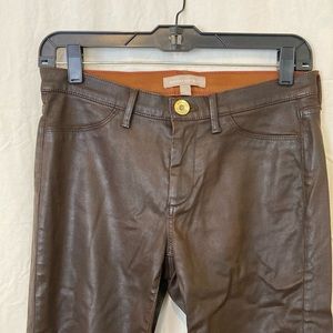 Banana Republic Brown Vegan Leather Waxed Cotton Jeans